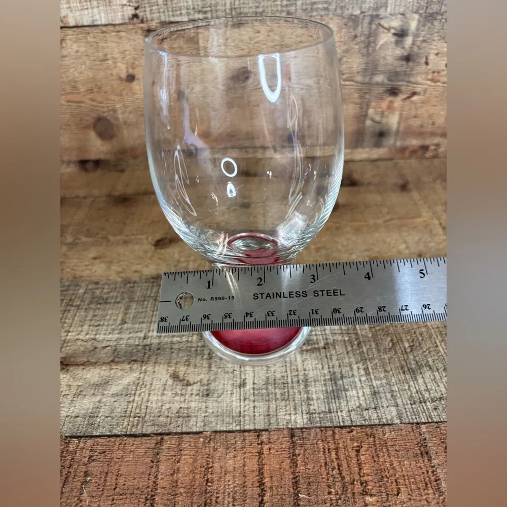 Wine/Beer Glasses Set Of 2 Calypso Colony Red Color Bottom Czech Republic Heavy